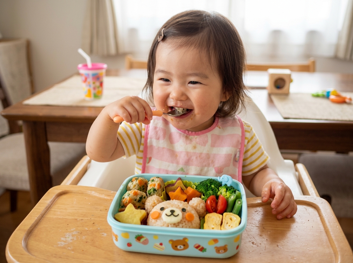 モグモの幼児食を食べる子ども